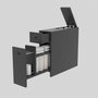 Hanah Home Armario de Baño Anthracite - Mueble Auxiliar con 2 Cajones y Estanterías, Melamina 18mm, 20x55x60 cm